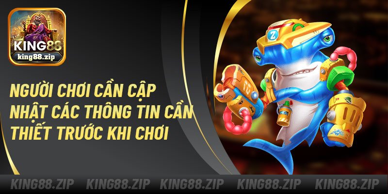 Người chơi cần cập nhật các thông tin cần thiết trước khi chơi